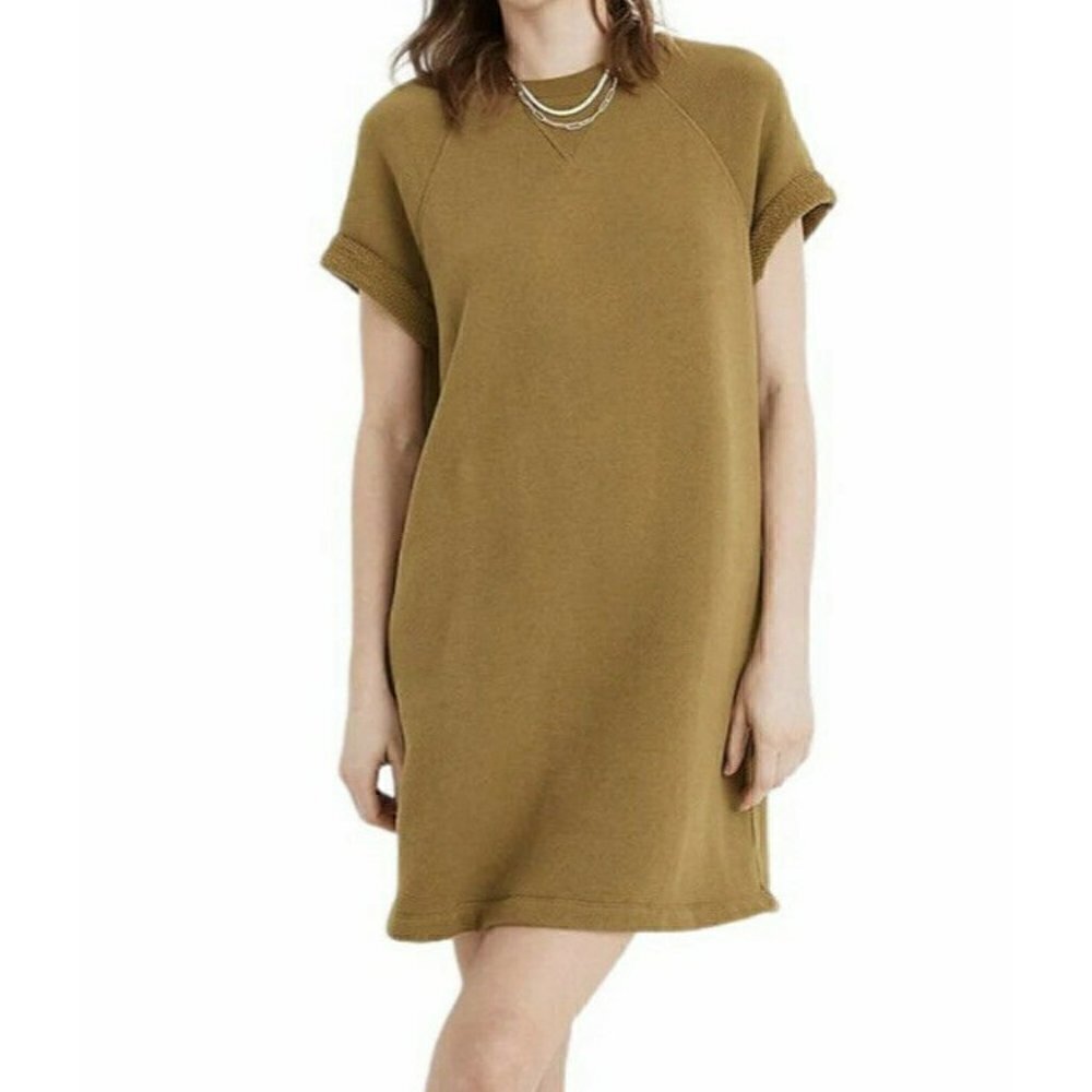 Madewell MWL Heather Moss Airyterry Sweatshirt Tee Dress Womens Sz XS